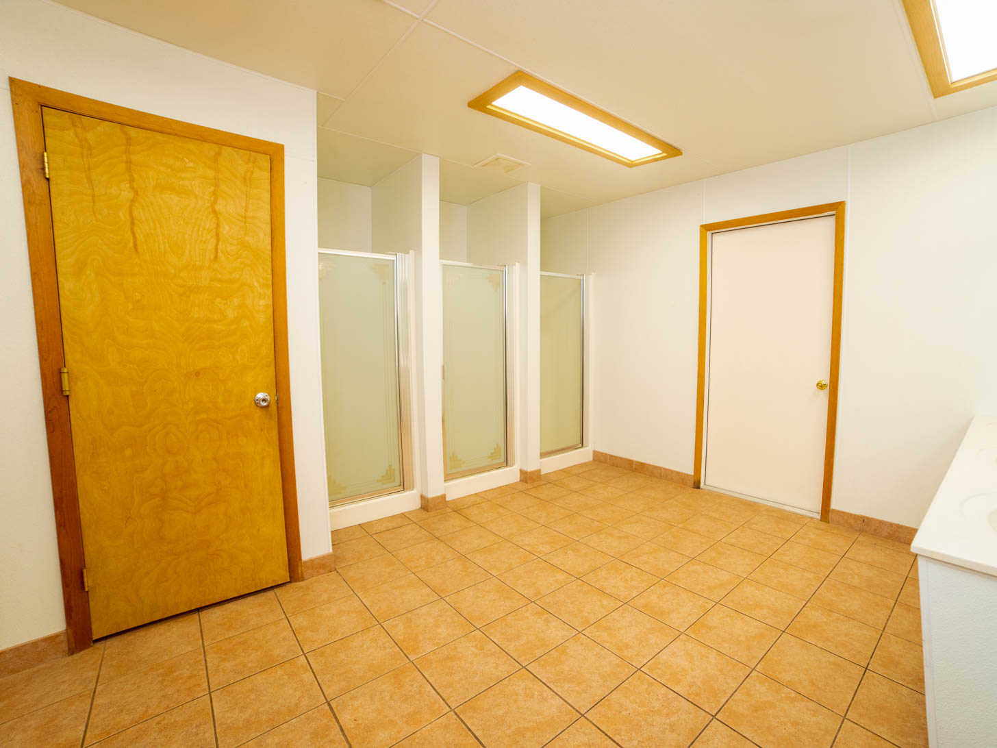 shower area of one of the cabins
